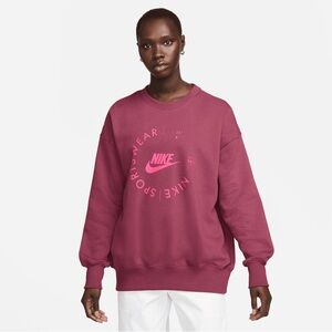 Nike Women's Sportswear​ Fleece Oversized Printed Sports Utility CREW